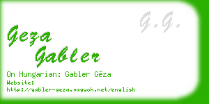 geza gabler business card